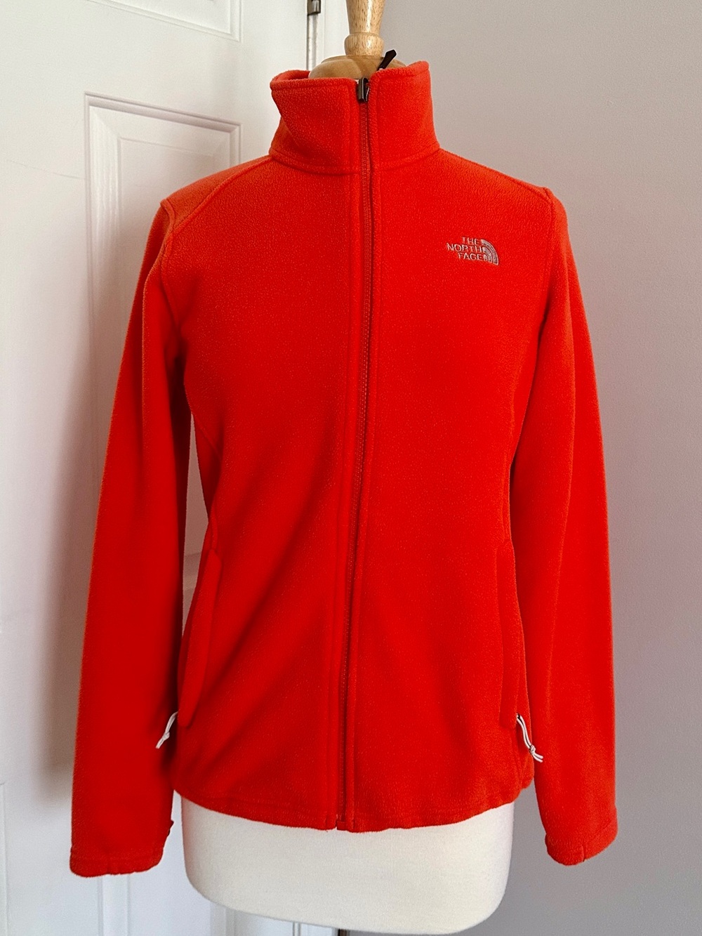 The North Face Women's Orange Full-Zip Fleece Jacket | Size Medium
